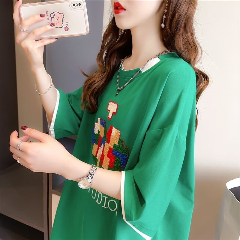 とてもデザイン性の高いモザイクエレメント半袖Tシャツ<S-2986>
