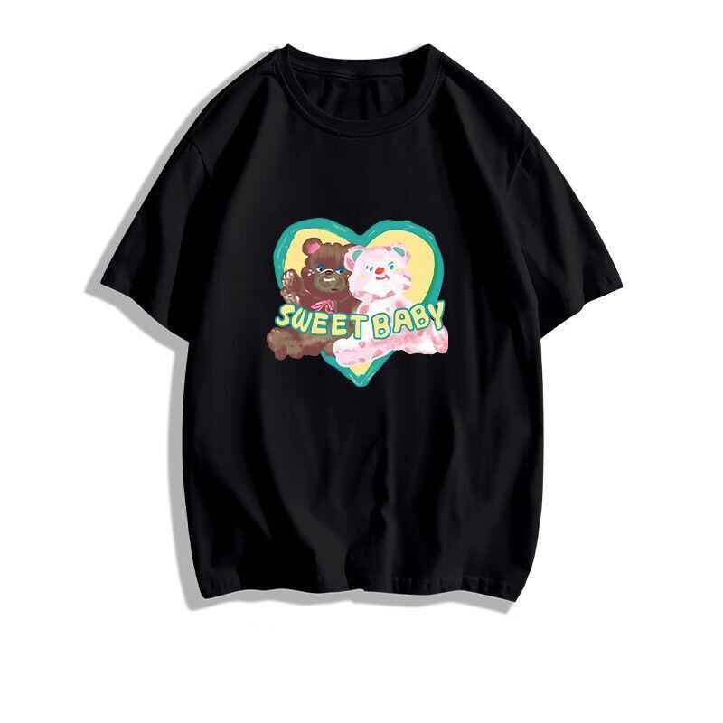 絶対欲しい大人可愛い カジュアル 高見えデザイン プリント全6色 半袖Tシャツ<S-9328>
