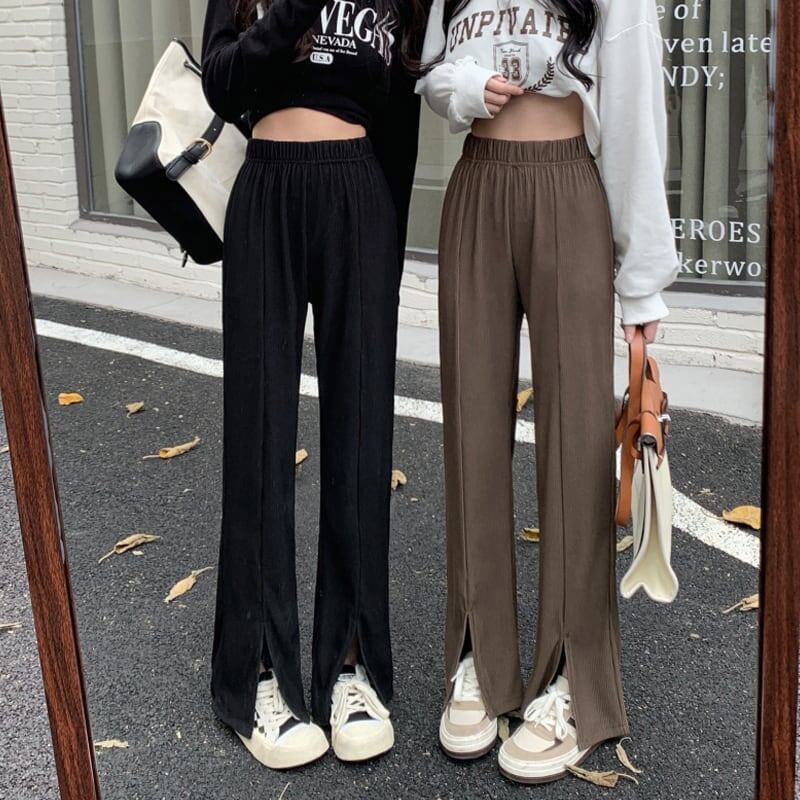 個性的なデザイン 無地 一目惚れ ハイウエスト パンツ＜S-2920＞