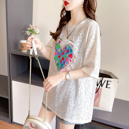 オシャレ度満点 プリント 高級感溢れる Tシャツ カットソー＜S-3336＞