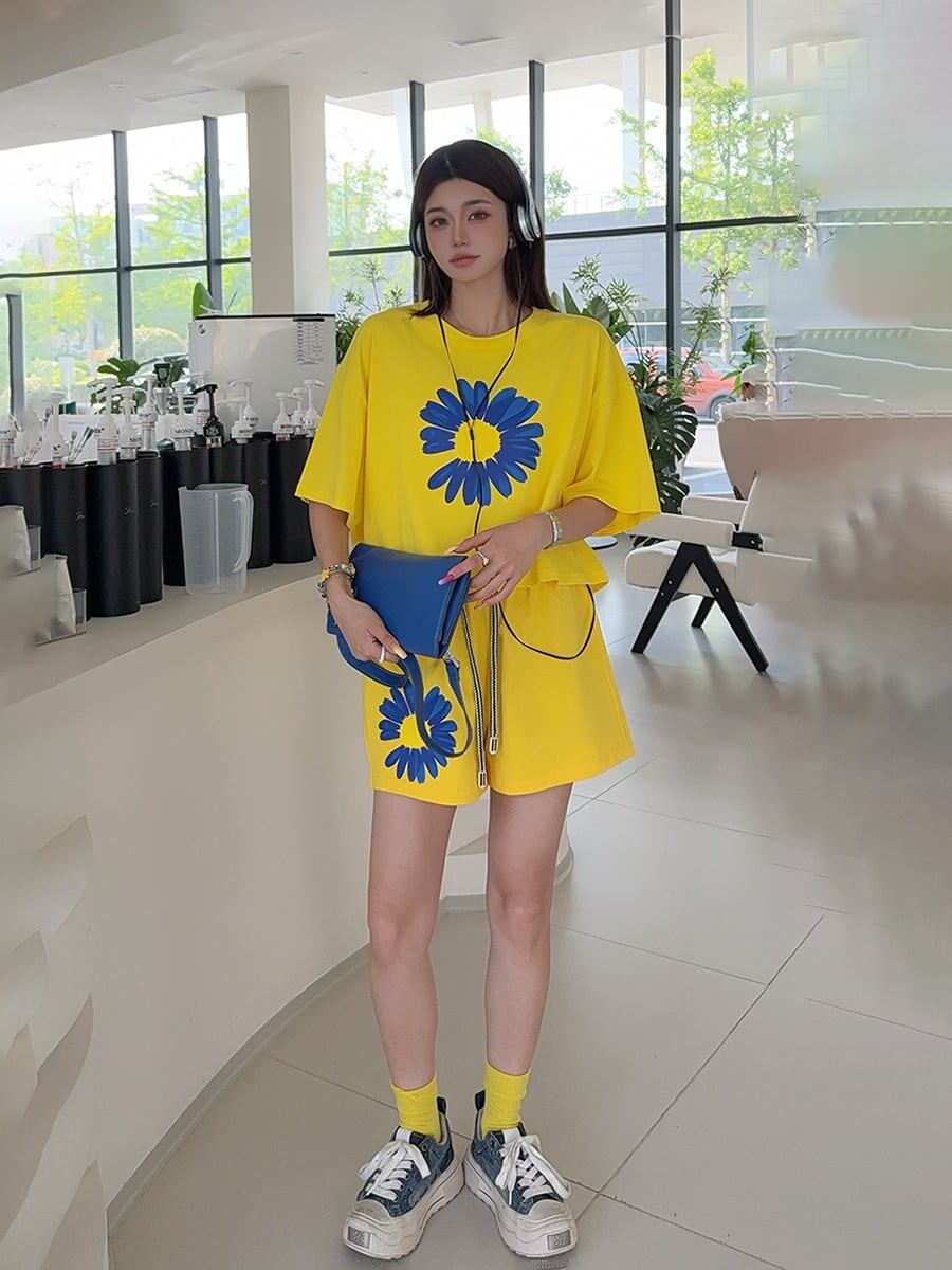 好感度UP カジュアル 真夏も快適 半袖 Tシャツ ショートパンツ セットアップ ＜S-11374＞