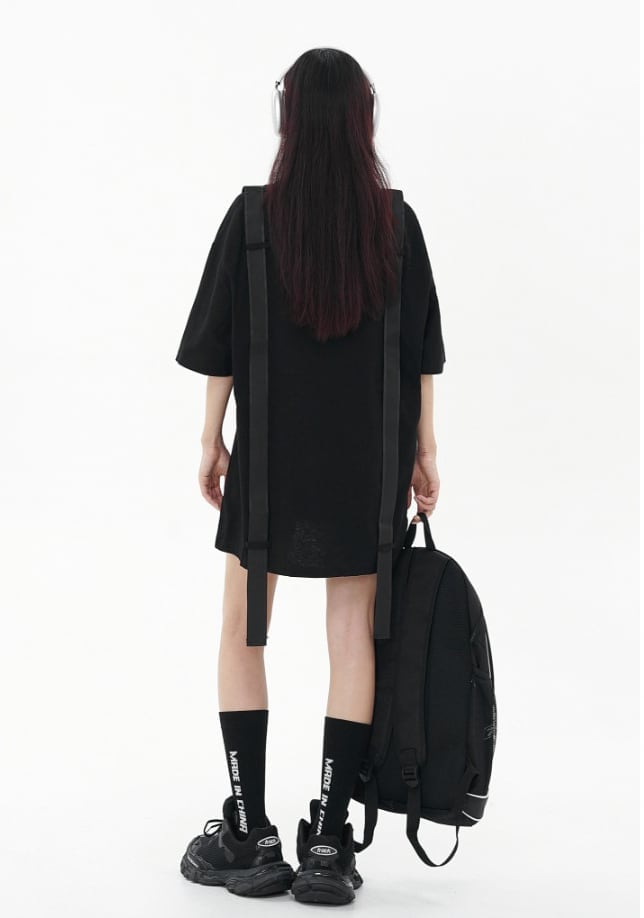 話題沸騰中 特別デザイン スタイルアップ効果抜群 ゆったり 男女兼用 半袖Tシャツ＜S-9060＞