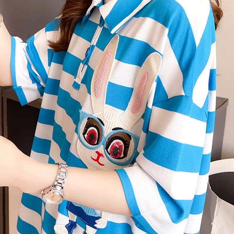 デザイン感 プリント チャーミング Tシャツ カットソー＜S-3356＞