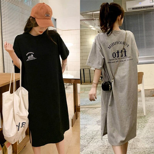 美人度アップ プリント チャーミング Tシャツ カットソー ワンピース＜S-3602＞