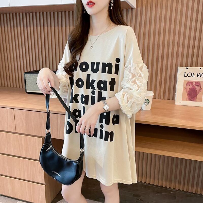 ファッション 切り替え 個性派 プリント 3色選択 半袖Tシャツ＜S-8548＞