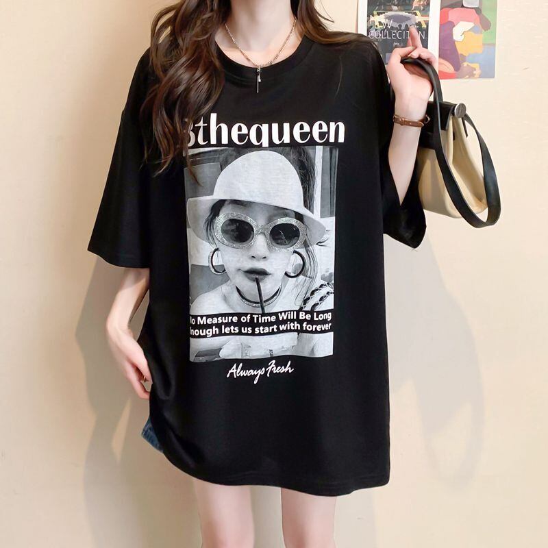話題沸騰中 レース アバンギャルド 切り替え ホットダイヤモンド 3色選択 半袖Tシャツ＜S-8547＞