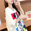 清純甘くて女子力UP ラウンドネック 一目惚れ カートゥーンプリント Tシャツ＜S-2817＞