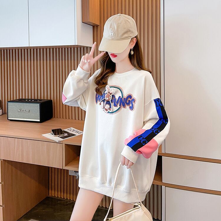 大人可愛いウサギちゃん切り替えプリントゆったりスウェット全3色<S-4720>