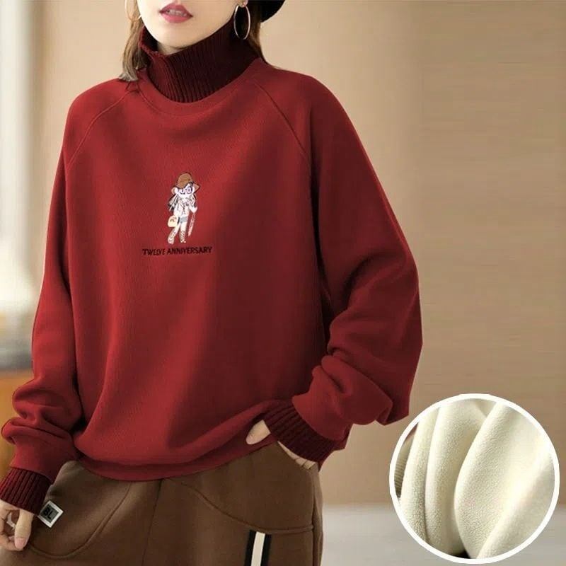 【裏起毛】大活躍  ハイネック刺ロゴ厚手スウェット全5色 <S-4717>