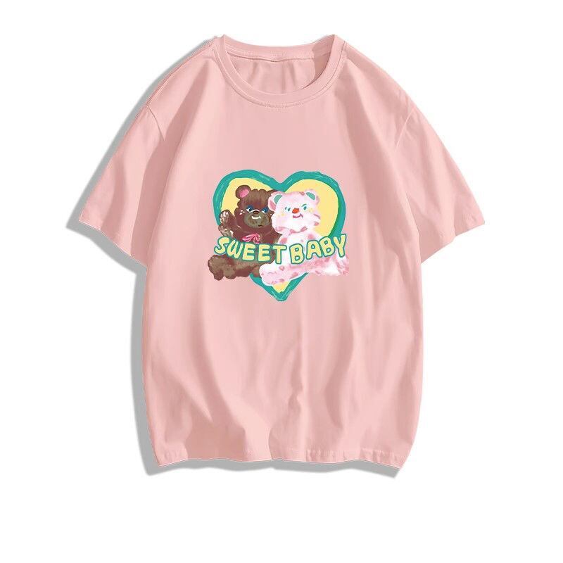 絶対欲しい大人可愛い カジュアル 高見えデザイン プリント全6色 半袖Tシャツ<S-9328>