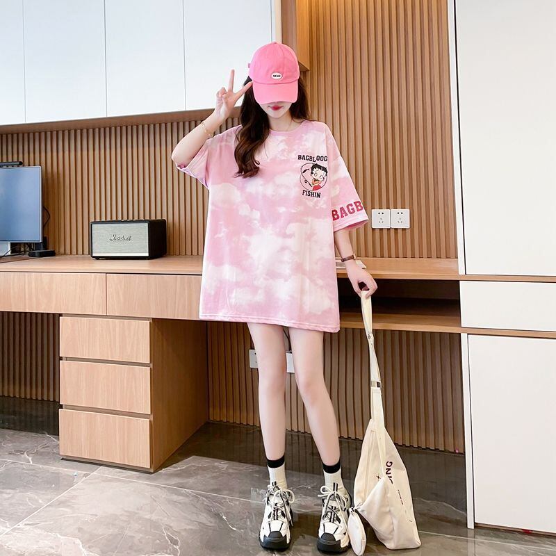 超人気 プリント ロゴ ゆったり 3色 半袖Tシャツ＜S-8348＞
