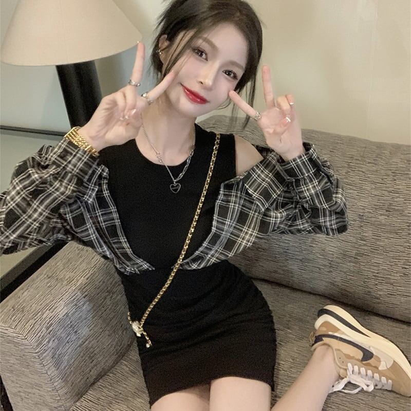 細身効果抜群 ベアトップ 女性力を高める ワンピース＜S-3780＞