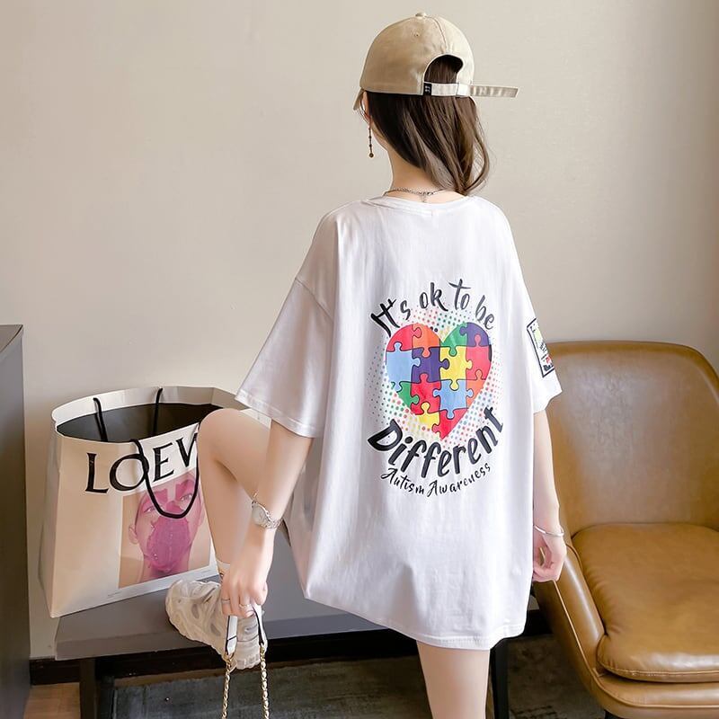 デザイン感 切り替え チャーミング プリント Tシャツ カットソー＜S-3409＞