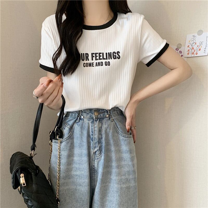 ゆったり感アップ アルファベット ファッション Tシャツ カットソー＜S-3077＞