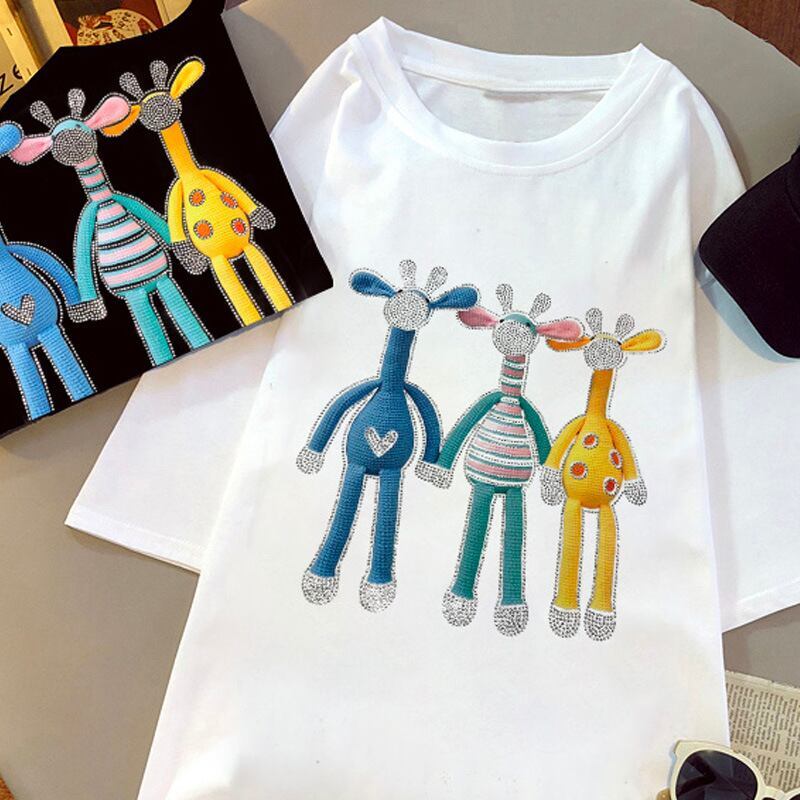 活躍する優秀アイテム ホットダイヤモンド 高見えデザイン 全2色 半袖Tシャツ<S-9250>