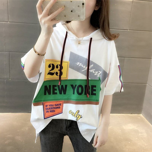 オシャレ度満点 切り替え カジュアル プリント Tシャツ カットソー＜S-3491＞