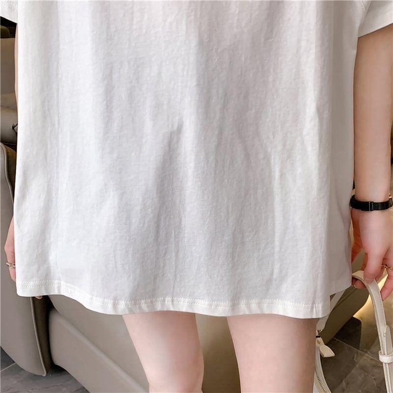 個性的なデザイン プリント 一目惚れ Tシャツ カットソー＜S-3044＞