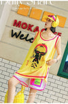 軽い生地が夏にぴったり！ ノースリーブ プリント全2色 Tシャツ カットソー＜S-11359＞