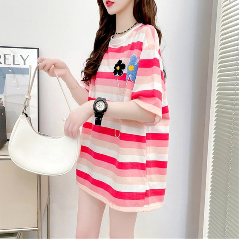 オシャレ度満点 プリント 美感いっぱい Tシャツ カットソー＜S-3296＞