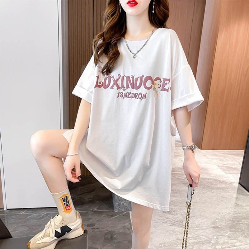 スタイリッシュ 切り替え 一目惚れ プリント Tシャツ カットソー＜S-3619＞