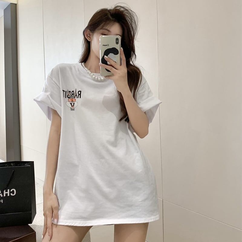 今季大好評 切り替え 美感いっぱい プリント Tシャツ カットソー＜S-3458＞