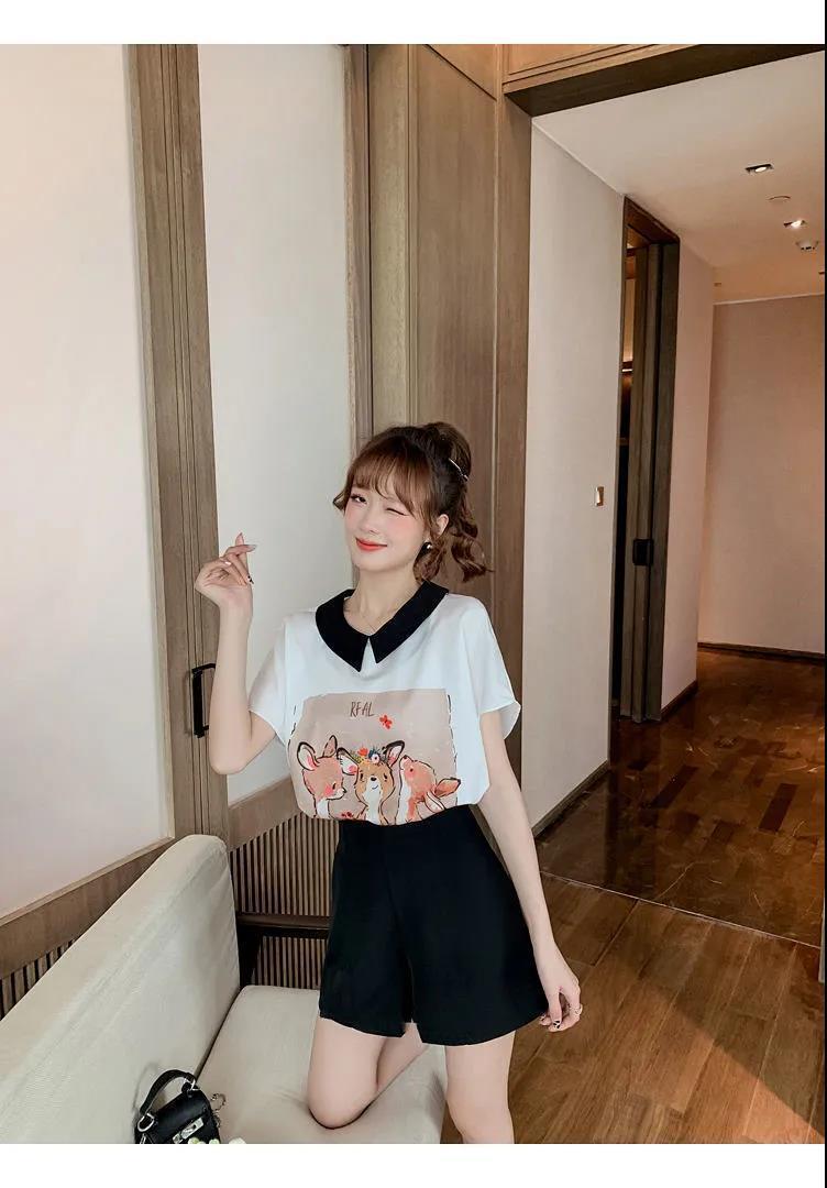 美人度アップ シフォン スウィート 半袖 Tシャツ ショートパンツ セットアップ ＜S-9234＞