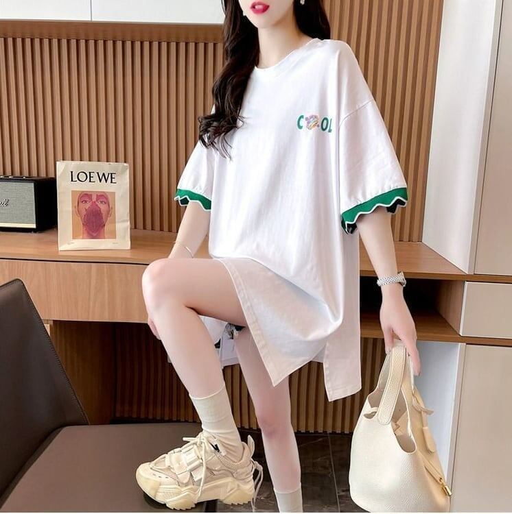 【半額！期間限定！！】デザインセンスニッチなミドル丈半袖Tシャツ新スタイル<S-3007>