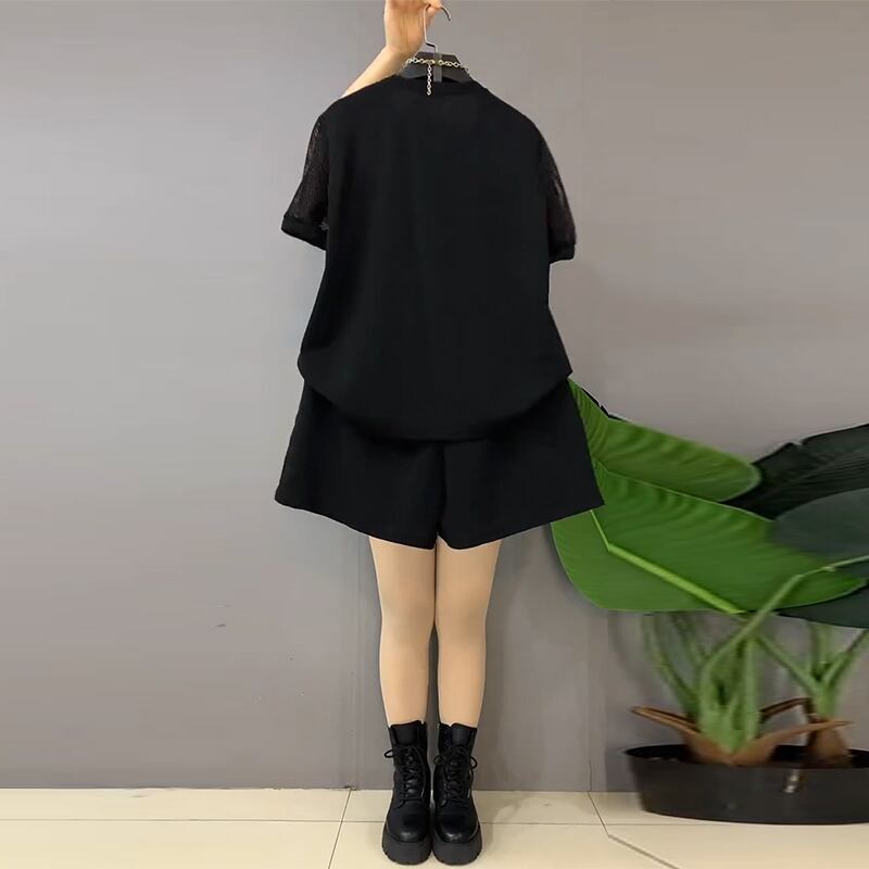 好感度UP ホットダイヤモンド カジュアル 半袖 Tシャツ ショートパンツ セットアップ ＜S-9000＞