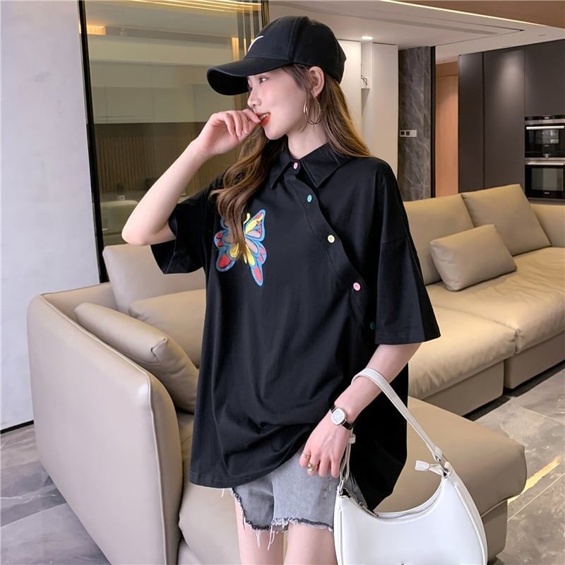 個性的なデザイン プリント 一目惚れ Tシャツ カットソー＜S-3044＞
