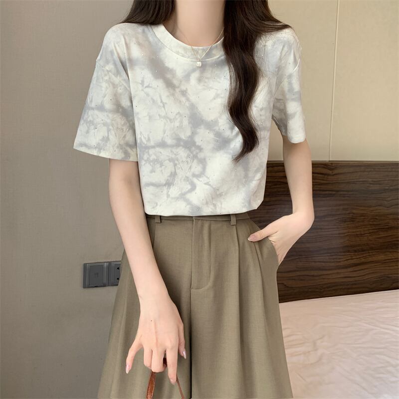 着回し力抜群 ホットダイヤモンド 定番シンプル 全2色 半袖Tシャツ カットソー ＜S-8591＞