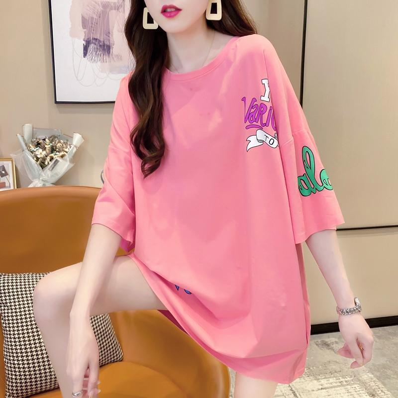新商品 プリント ファッション ゆったり 全4色 半袖 Tシャツ＜S-11443＞