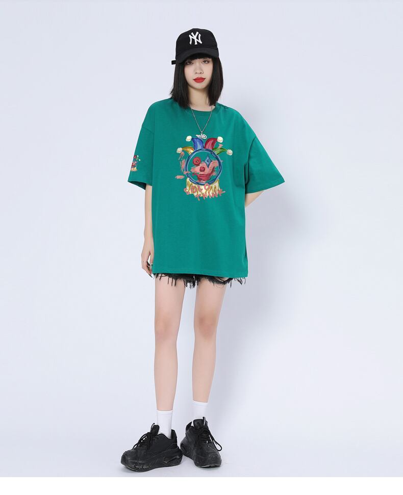 話題沸騰中 ゆったり カジュアル プリント 6色 半袖Tシャツ＜S-8164＞
