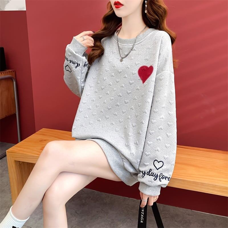 定番シンプル アルファベット刺? ハートマーク 三色 スウェット＜S-3996＞