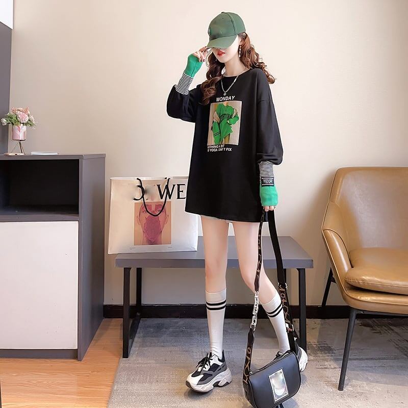 女性力を高める ラウンドネック 着心地抜群 プリント Tシャツ カットソー＜S-2865＞