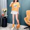 個性的なデザイン 切り替え 一目惚れ プリント Tシャツ カットソー＜S-3671＞
