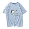 男女兼用 人気 プリント 半袖 Tシャツ <S-13155>