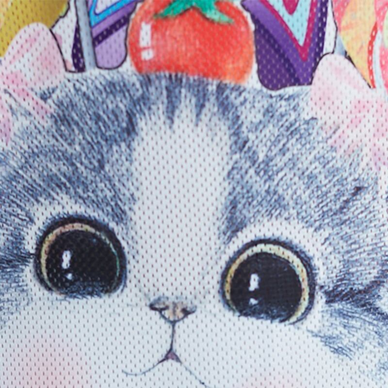 大人気 ゆったり オーバーサイズ カートゥーン 猫 プリント 半袖 ワンピース ＜S-2051＞