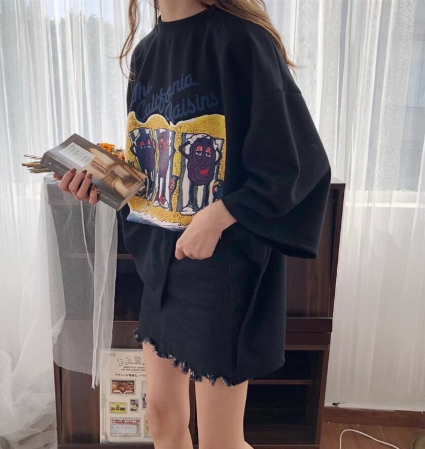 話題沸騰中 ゆったり カジュアル プリント 2色半袖Tシャツ＜S-8161＞