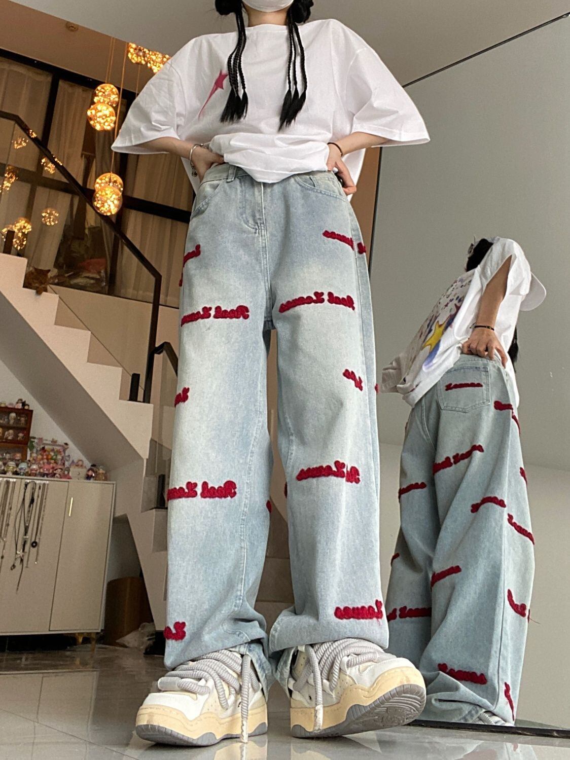 新商品 ファッション感満々 売り切れ必至 着回し力抜群 デニム ワイドパンツ＜S-9819＞