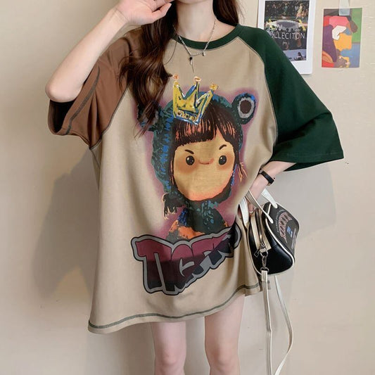 話題沸騰中 ビッグロゴ お勧めカラーマッチング ゆったり 半袖Tシャツ＜S-8350＞