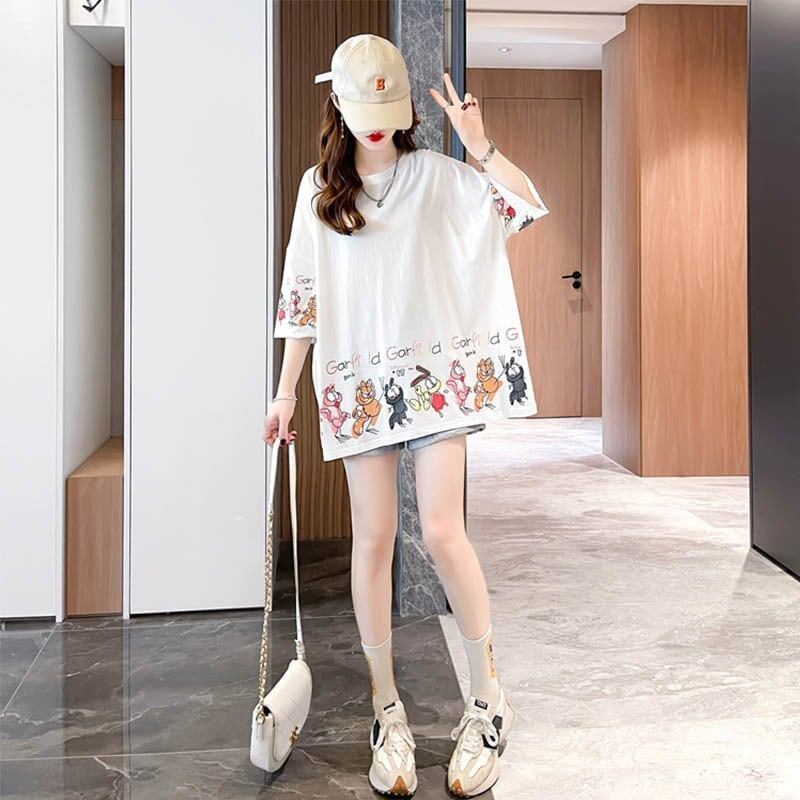 個性的なデザイン 切り替え 一目惚れ プリント Tシャツ カットソー＜S-3620＞