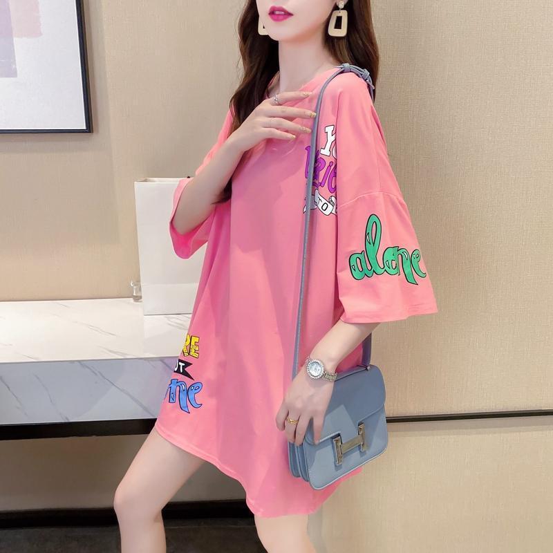 新商品 プリント ファッション ゆったり 全4色 半袖 Tシャツ＜S-11443＞