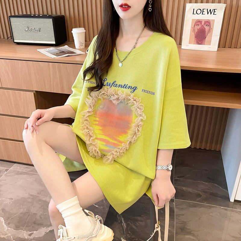 絶対欲しい プリント ロゴ ゆったり 3色半袖Tシャツ＜S-8315＞