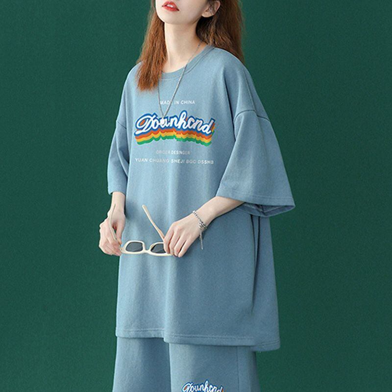 【半額セール】早い者勝ち  半袖Ｔシャツⅹパンツセット全4色 男女兼用<S-6553>
