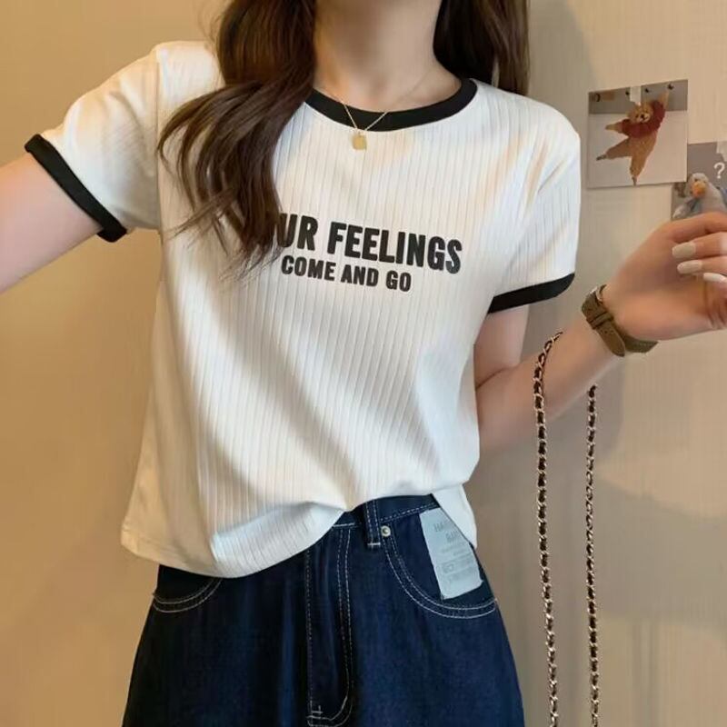 ゆったり感アップ アルファベット ファッション Tシャツ カットソー＜S-3077＞