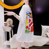スタイリッシュ 切り替え 一目惚れ プリント Tシャツ カットソー＜S-3531＞