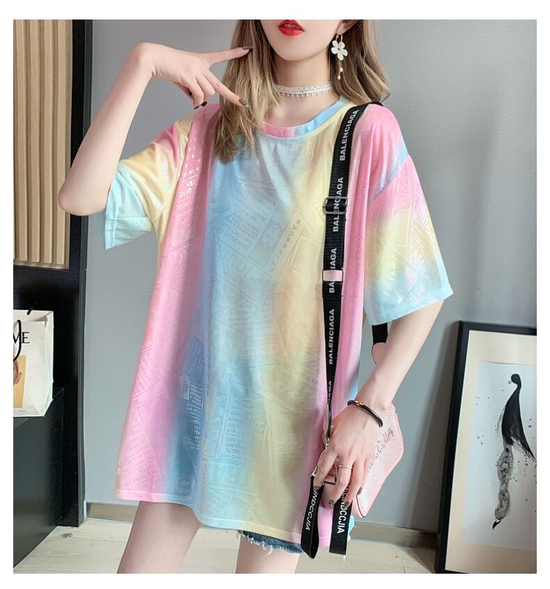 超人気 特別デザイン 着回し力抜群 プリント 2色選択 半袖Tシャツ＜S-8592＞