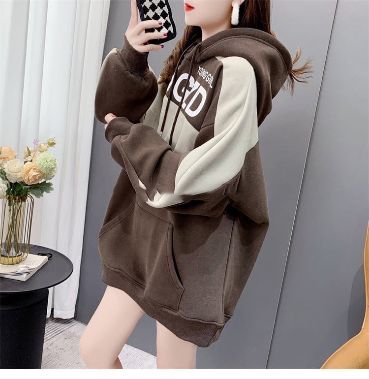 大人らしい 裏起毛 着?せ パーカー<S-3944>