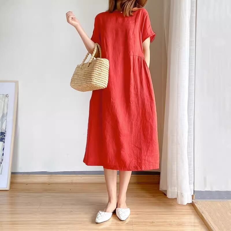定番シンプル プラスベルベット 美人度アップ 5色 ニットワンピース <S-12084>