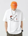男女兼用 人気 プリント 半袖 Tシャツ <S-13155>